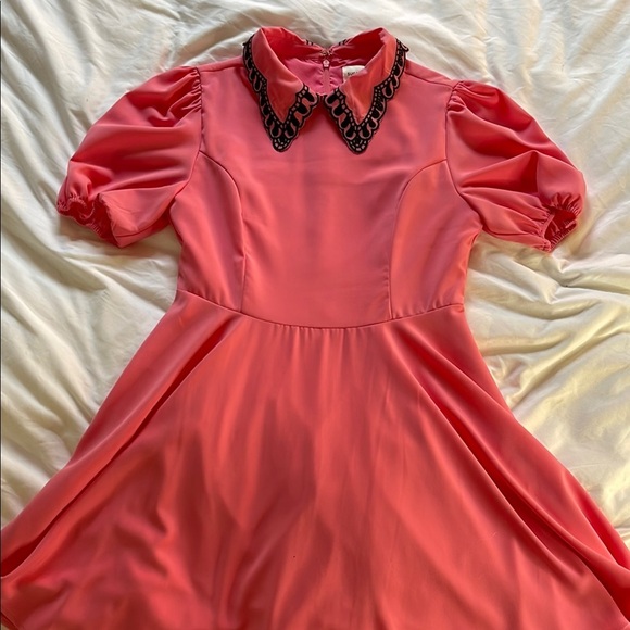 Sugar + Lips - Pink Dress with Black Trim - Medium - Picture 1 of 3
